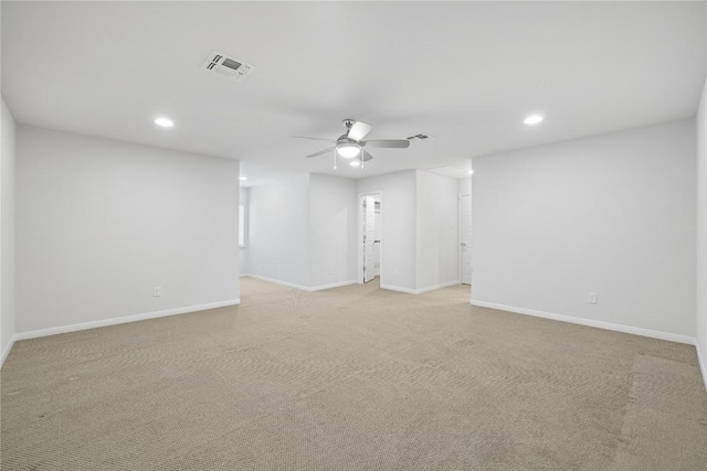 5213 Fresno Ave, Pflugerville, TX 78660 - spare room featuring ceiling fan, recessed lighting, and light carpet