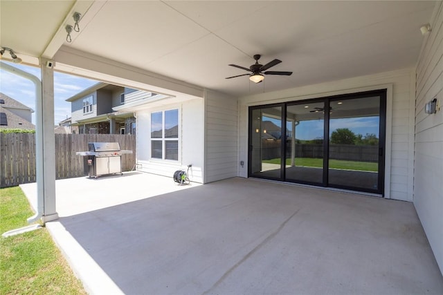 5213 Fresno Ave, Pflugerville, TX 78660 - view of patio with grilling area and ceiling fan