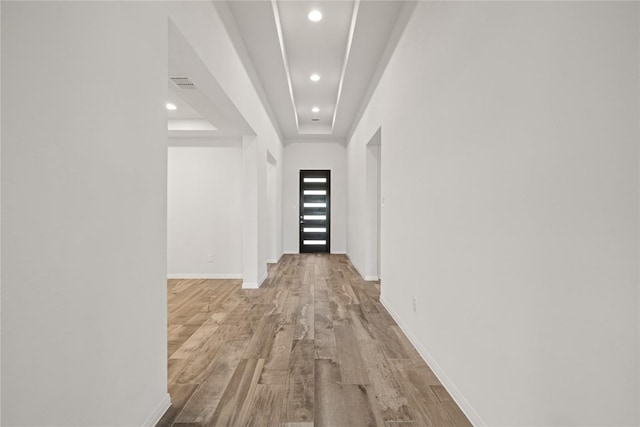 5213 Fresno Ave, Pflugerville, TX 78660 - corridor featuring wood finished floors and recessed lighting