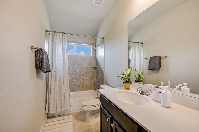 1812 Morts Pl, Manchaca, TX 78652 - full bath featuring vanity, shower / tub combo, toilet, and tile patterned flooring