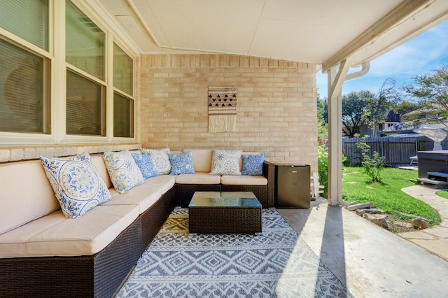view of patio featuring an outdoor living space