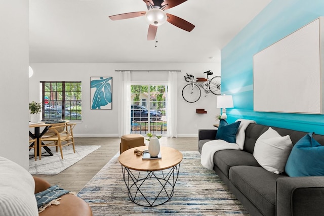4015 Speedway Unit 1, Austin, TX 78751 - living room featuring wood finished floors and ceiling fan