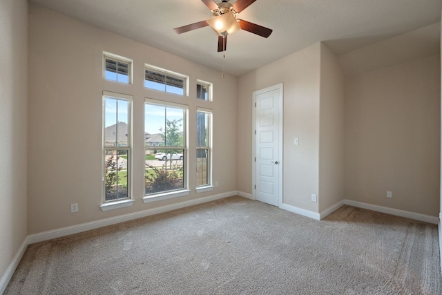 19817 Chayton Cir, Pflugerville, TX 78660 - spare room with light carpet, ceiling fan, and baseboards