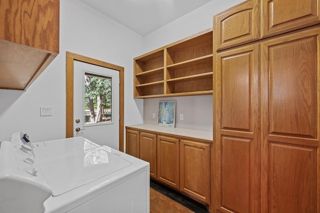 16704 Post Oak Gln, Austin, TX 78737 - laundry room with cabinet space and washing machine and dryer