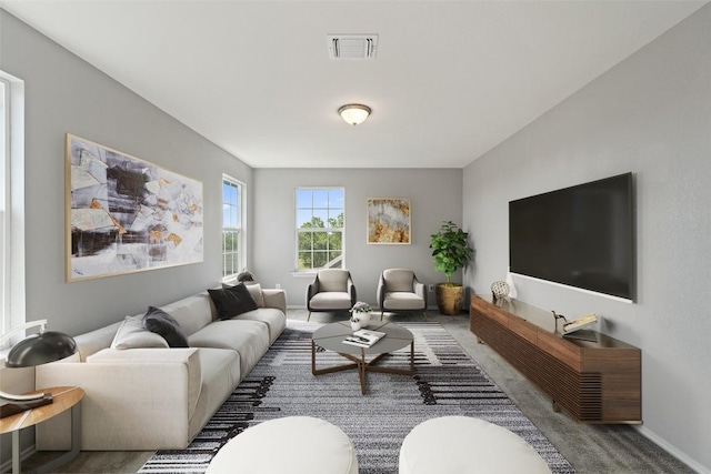 446 Thunder Valley Trl, Georgetown, TX 78626 - carpeted living area with baseboards