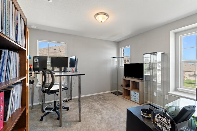 446 Thunder Valley Trl, Georgetown, TX 78626 - carpeted home office featuring baseboards
