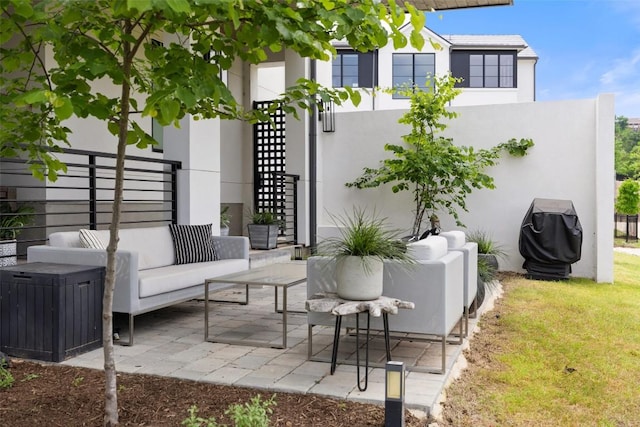 903 Alexia Ln, Austin, TX 78746 - view of patio / terrace featuring grilling area and an outdoor living space