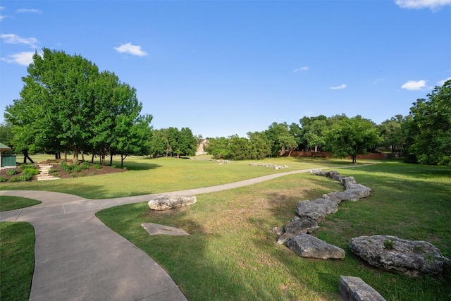 17112 Crescent Heights Trl, Austin, TX 78717 - view of home's community featuring a lawn and view of wooded area
