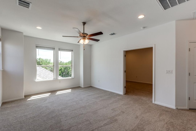1314 Overture Pl, Round Rock, TX 78681 - unfurnished room with carpet, ceiling fan, baseboards, and recessed lighting