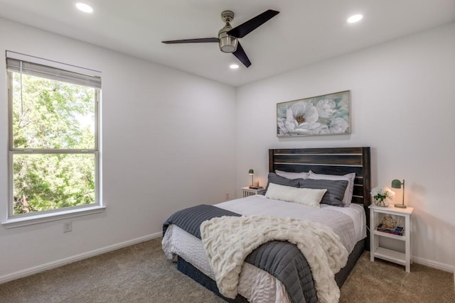 1314 Overture Pl, Round Rock, TX 78681 - carpeted bedroom featuring recessed lighting, baseboards, and ceiling fan
