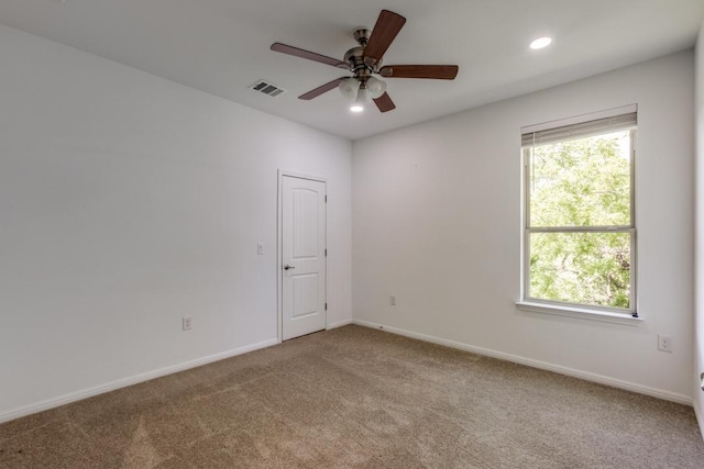 1314 Overture Pl, Round Rock, TX 78681 - carpeted spare room with a ceiling fan, baseboards, and recessed lighting