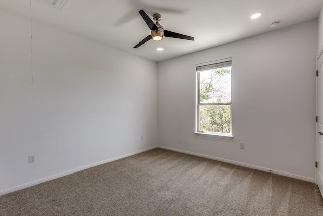 1314 Overture Pl, Round Rock, TX 78681 - spare room featuring ceiling fan, carpet, baseboards, and recessed lighting