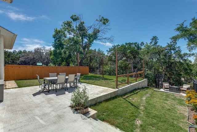 1314 Overture Pl, Round Rock, TX 78681 - view of patio with outdoor dining space and view of scattered trees