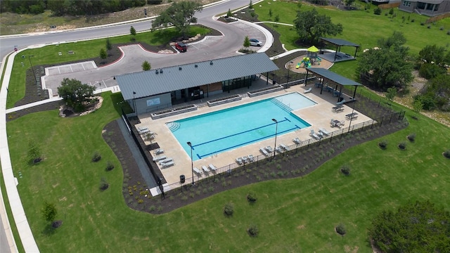 1704 Plum Tree Way, Georgetown, TX 78628 - drone / aerial view of a pool area