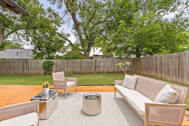 view of patio with a deck and outdoor lounge area