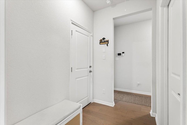 128 Green Knoll Ln, Georgetown, TX 78628 - mudroom with wood finished floors and baseboards