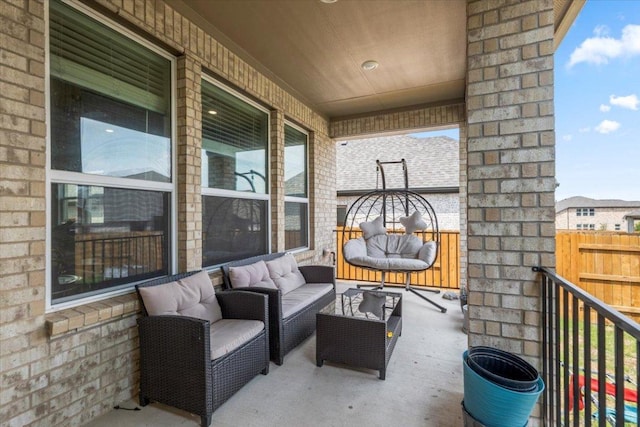 128 Green Knoll Ln, Georgetown, TX 78628 - view of patio / terrace with an outdoor living space