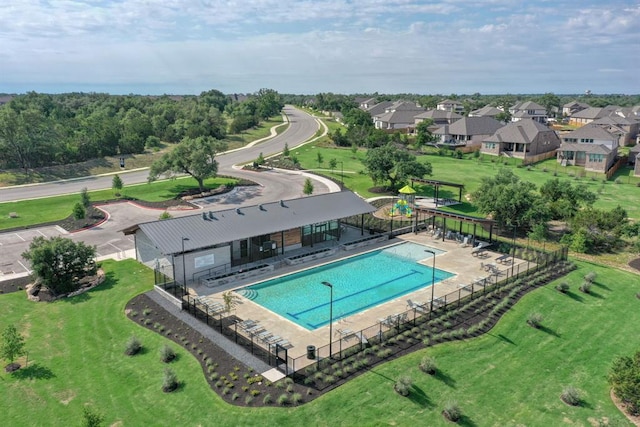 128 Green Knoll Ln, Georgetown, TX 78628 - aerial view of a pool area