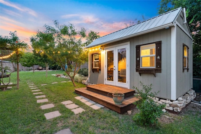 8304 Avocet Dr, Austin, TX 78745 - outdoor structure at dusk featuring french doors