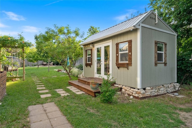 8304 Avocet Dr, Austin, TX 78745 - view of outbuilding with french doors