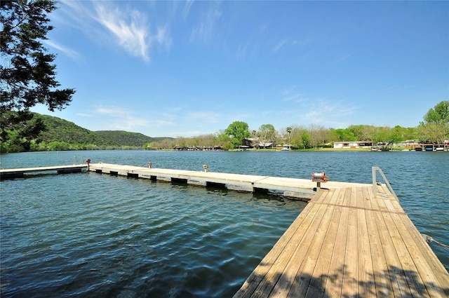 dock featuring a water view
