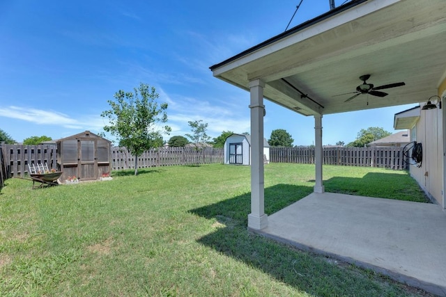 127 Edison Dr, Hutto, TX 78634 - view of yard with ceiling fan and a patio