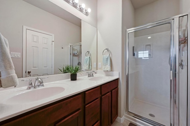 3101 Davis Ln Unit 6402, Austin, TX 78748 - bathroom featuring double vanity and a stall shower