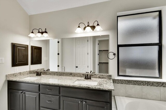 441 Cascada Ln, Round Rock, TX 78681 - full bathroom featuring double vanity and a bathtub