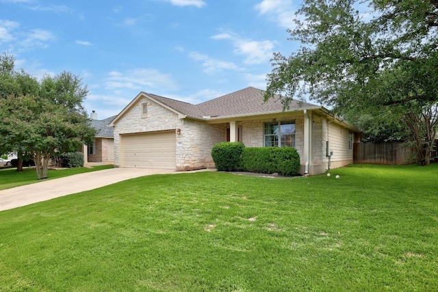 7613 Buck Meadow Dr, Georgetown, TX 78628 - single story home with stone siding, an attached garage, and concrete driveway