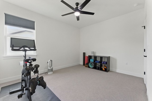 604 Buena Onda Way, Lakeway, TX 78738 - exercise area featuring carpet and a ceiling fan
