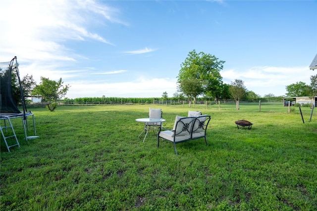 1705 Old Thorndale Rd, Taylor, TX 76574 - view of yard with a trampoline and a fire pit