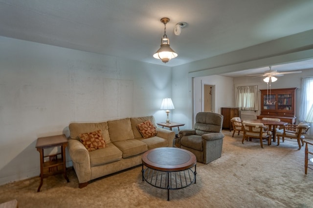 624 N US Highway 281, Johnson City, TX 78636 - living area with carpet flooring and a ceiling fan