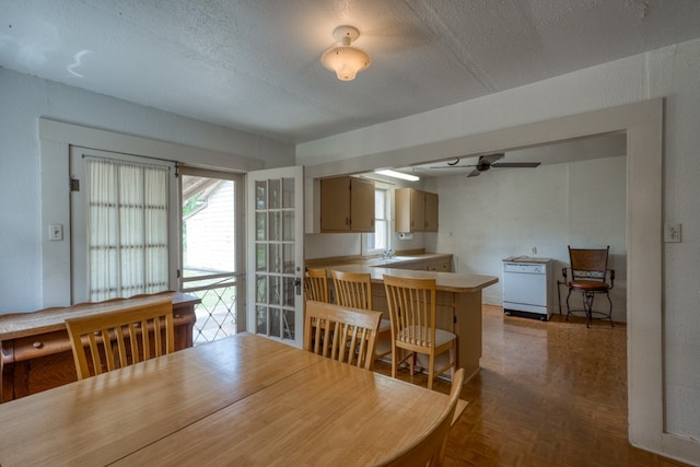 624 N US Highway 281, Johnson City, TX 78636 - dining room with a ceiling fan and a textured ceiling