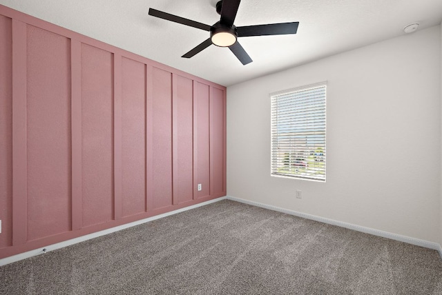 1100 Whipple Tree Trl, Georgetown, TX 78626 - empty room with carpet floors, a ceiling fan, a smoke detector, and baseboards