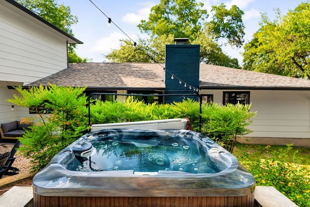 2209 Forest Bend Dr, Austin, TX 78704 - view of swimming pool with a hot tub