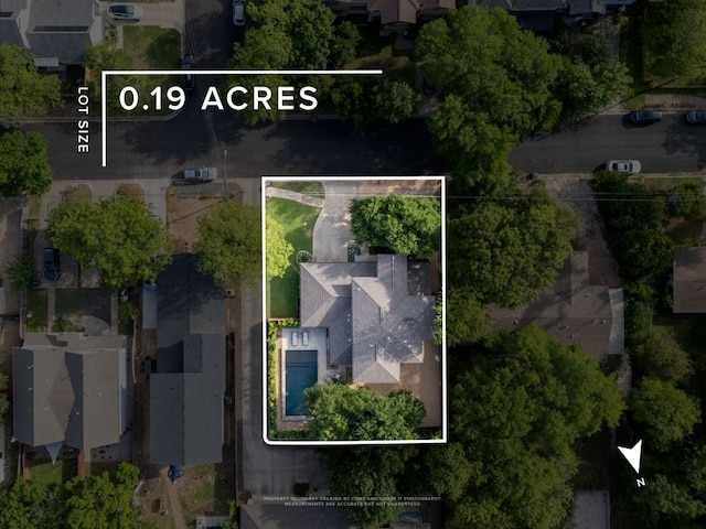 1200 Marcy St, Austin, TX 78704 - aerial view of residential area featuring property parcel outlined