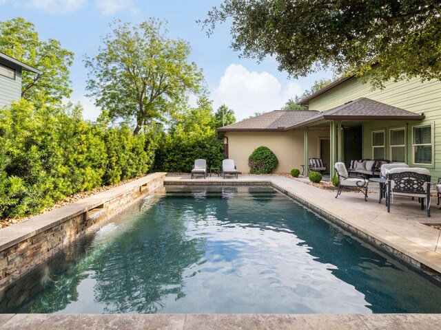 1200 Marcy St, Austin, TX 78704 - outdoor pool featuring a patio area and an outdoor hangout area