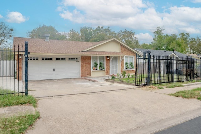 9801 Oriole Dr, Austin, TX 78753 - single story home with a garage, concrete driveway, a shingled roof, and brick siding