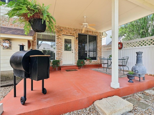14928 Thatcher Dr, Austin, TX 78717 - view of patio / terrace featuring ceiling fan and fence