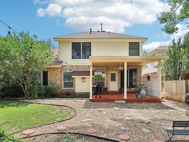 14928 Thatcher Dr, Austin, TX 78717 - back of house with brick siding and covered porch