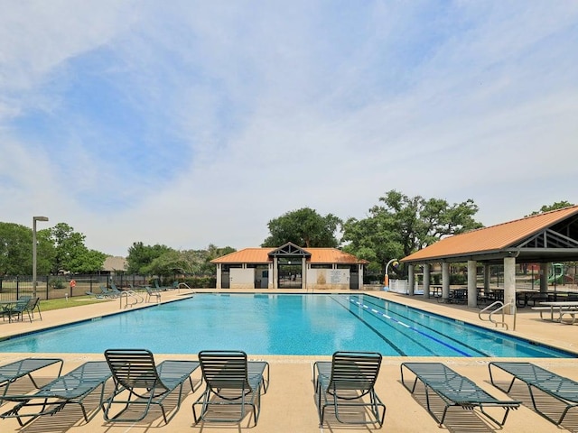 14928 Thatcher Dr, Austin, TX 78717 - community pool featuring a gazebo and a patio area