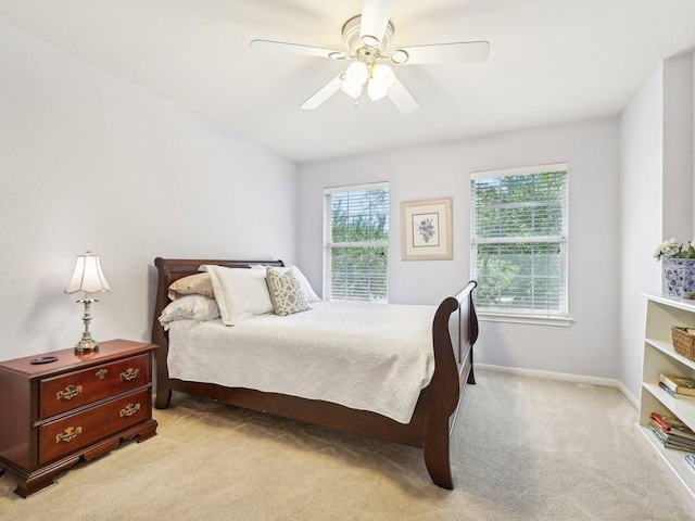 14928 Thatcher Dr, Austin, TX 78717 - bedroom featuring light carpet, baseboards, and a ceiling fan