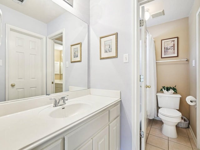 14928 Thatcher Dr, Austin, TX 78717 - full bath with toilet, tile patterned flooring, vanity, and a shower with curtain