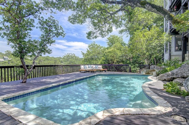 8607 Appalachian Dr, Austin, TX 78759 - view of pool with a wooden deck