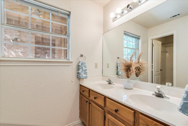 1302 Roadrunner Dr, Cedar Park, TX 78613 - bathroom with double vanity and baseboards