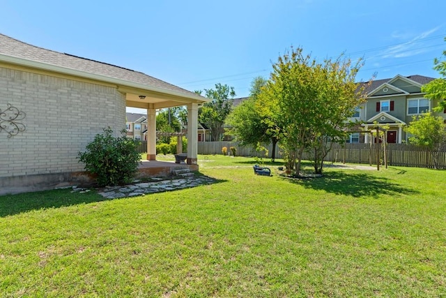view of yard with a patio area