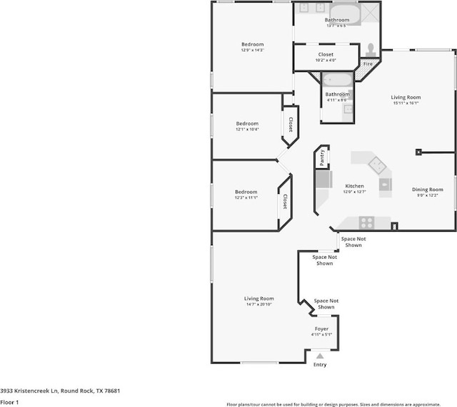 3933 Kristencreek Ln, Round Rock, TX 78681 - view of floor plan / room layout