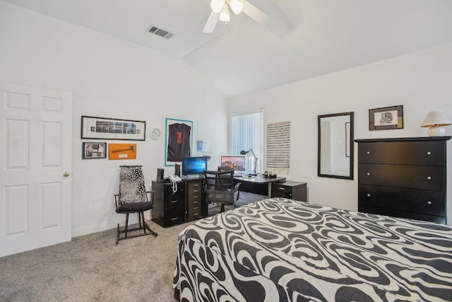 3933 Kristencreek Ln, Round Rock, TX 78681 - bedroom with lofted ceiling, carpet floors, and ceiling fan