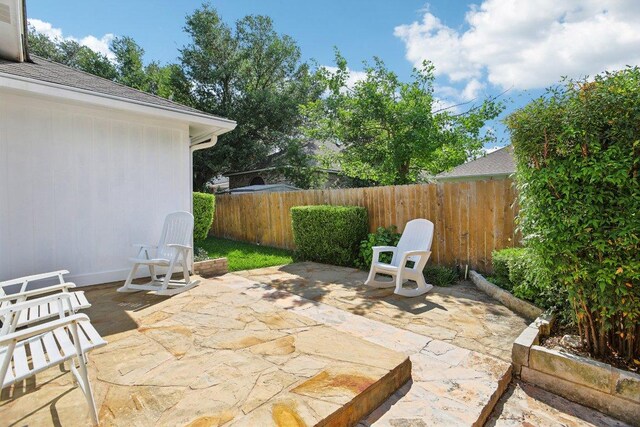 view of patio featuring a fenced backyard