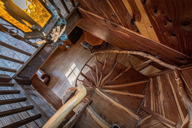 914 Sand Hills Rd, Red Rock, TX 78662 - staircase with wood walls